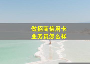 做招商信用卡业务员怎么样