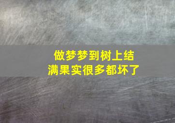 做梦梦到树上结满果实很多都坏了