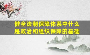 健全法制保障体系中什么是政治和组织保障的基础