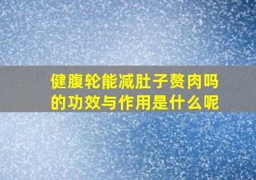 健腹轮能减肚子赘肉吗的功效与作用是什么呢