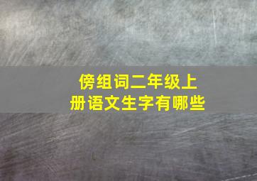 傍组词二年级上册语文生字有哪些