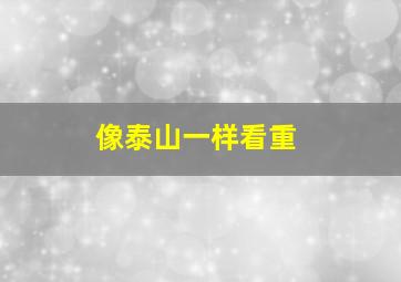 像泰山一样看重