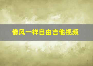 像风一样自由吉他视频