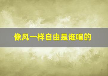 像风一样自由是谁唱的