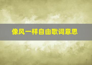 像风一样自由歌词意思