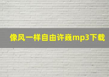 像风一样自由许巍mp3下载