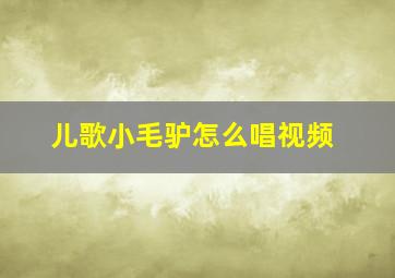 儿歌小毛驴怎么唱视频