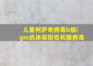 儿童柯萨奇病毒b组igm抗体弱阳性和腺病毒