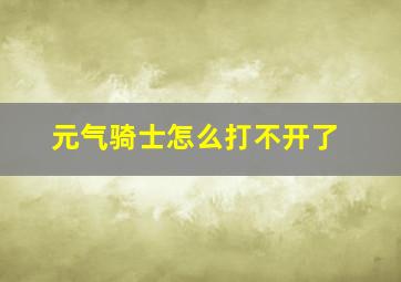 元气骑士怎么打不开了