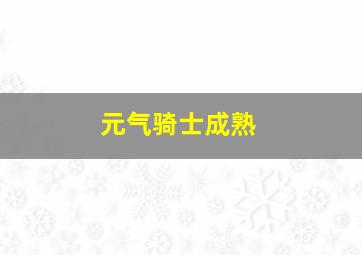 元气骑士成熟