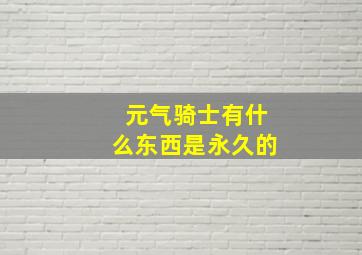 元气骑士有什么东西是永久的