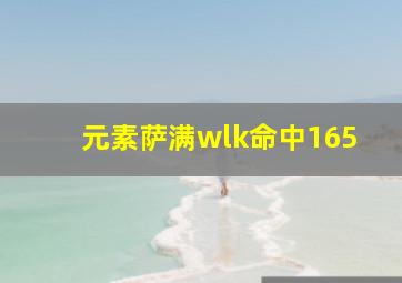 元素萨满wlk命中165