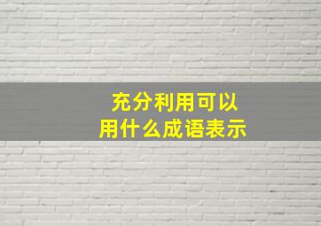 充分利用可以用什么成语表示