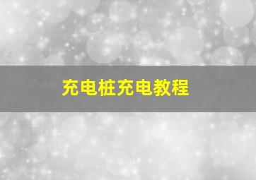 充电桩充电教程