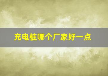 充电桩哪个厂家好一点