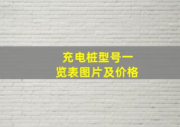 充电桩型号一览表图片及价格