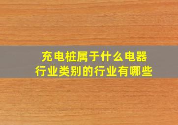 充电桩属于什么电器行业类别的行业有哪些