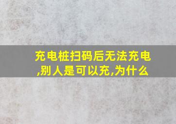 充电桩扫码后无法充电,别人是可以充,为什么