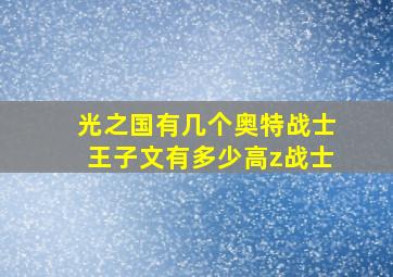 光之国有几个奥特战士王子文有多少高z战士