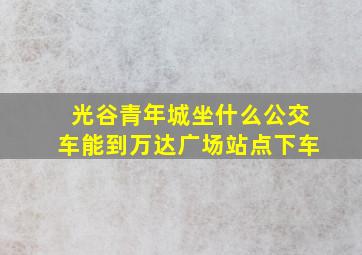 光谷青年城坐什么公交车能到万达广场站点下车