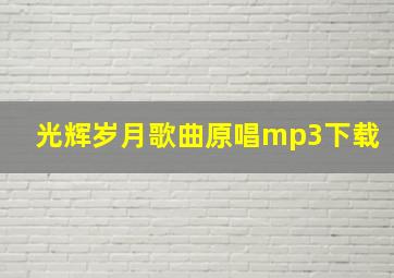 光辉岁月歌曲原唱mp3下载