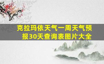 克拉玛依天气一周天气预报30天查询表图片大全