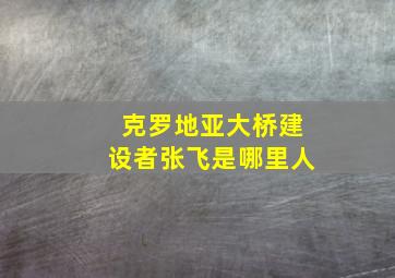 克罗地亚大桥建设者张飞是哪里人