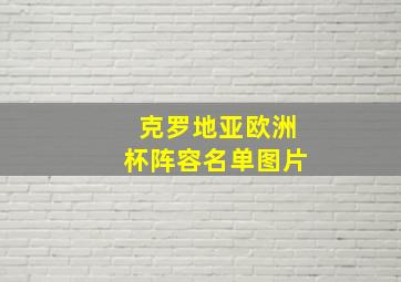 克罗地亚欧洲杯阵容名单图片