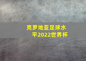 克罗地亚足球水平2022世界杯