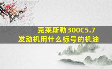 克莱斯勒300C5.7发动机用什么标号的机油