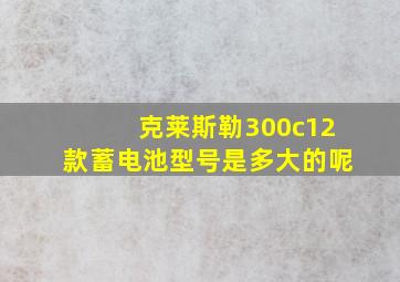 克莱斯勒300c12款蓄电池型号是多大的呢