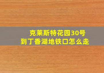 克莱斯特花园30号到丁香湖地铁口怎么走