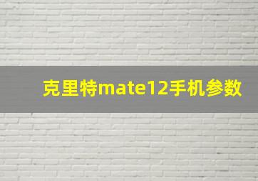 克里特mate12手机参数