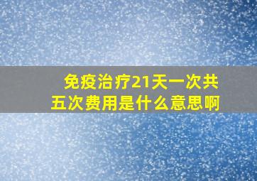 免疫治疗21天一次共五次费用是什么意思啊