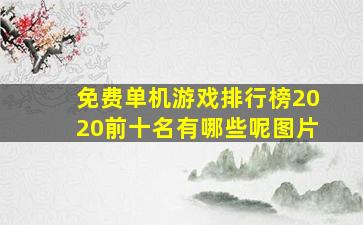 免费单机游戏排行榜2020前十名有哪些呢图片