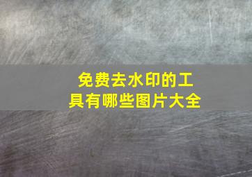 免费去水印的工具有哪些图片大全