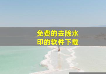 免费的去除水印的软件下载