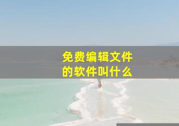 免费编辑文件的软件叫什么