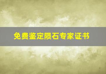 免费鉴定陨石专家证书