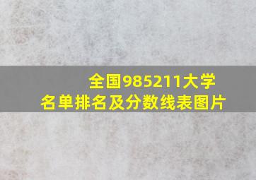 全国985211大学名单排名及分数线表图片