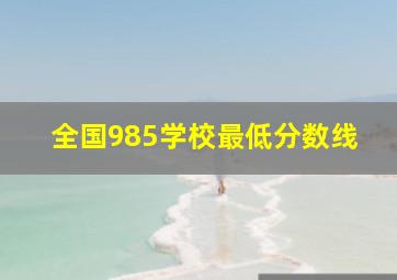 全国985学校最低分数线