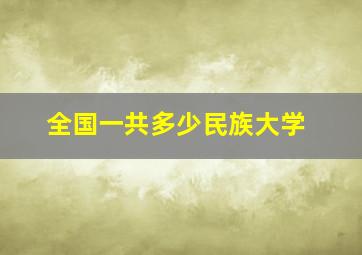 全国一共多少民族大学