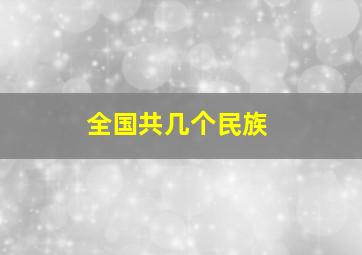 全国共几个民族