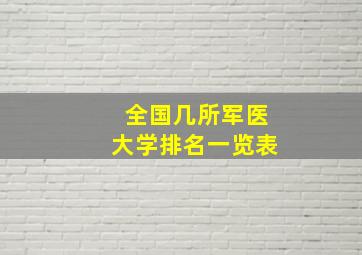 全国几所军医大学排名一览表