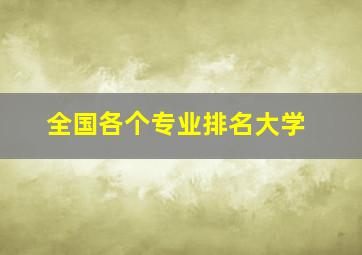 全国各个专业排名大学