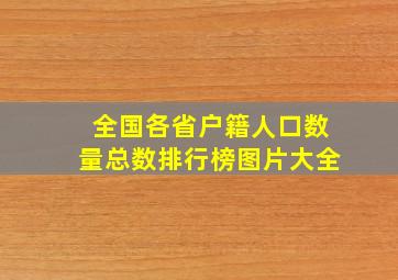 全国各省户籍人口数量总数排行榜图片大全