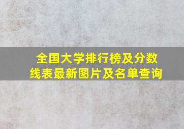 全国大学排行榜及分数线表最新图片及名单查询