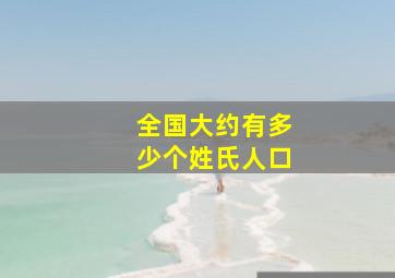 全国大约有多少个姓氏人口