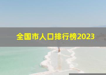 全国市人口排行榜2023