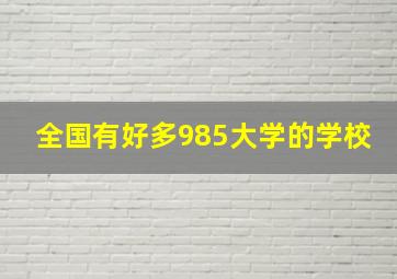 全国有好多985大学的学校